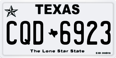 TX license plate CQD6923