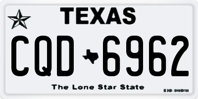 TX license plate CQD6962