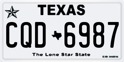 TX license plate CQD6987