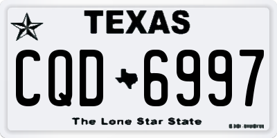 TX license plate CQD6997