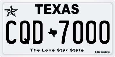 TX license plate CQD7000