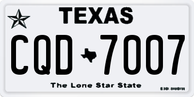 TX license plate CQD7007