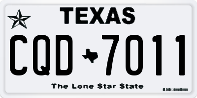 TX license plate CQD7011