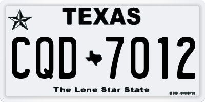 TX license plate CQD7012