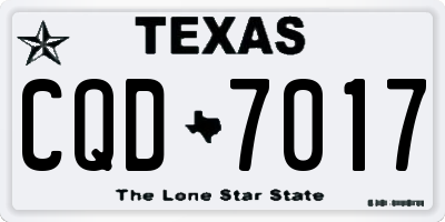 TX license plate CQD7017
