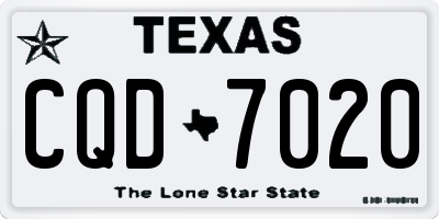 TX license plate CQD7020