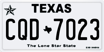 TX license plate CQD7023