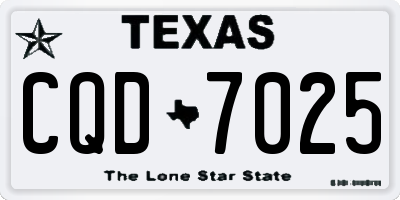 TX license plate CQD7025