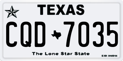 TX license plate CQD7035