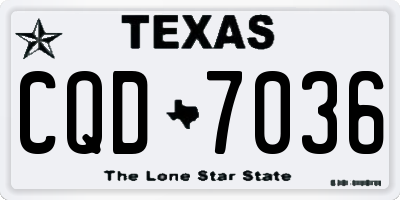 TX license plate CQD7036