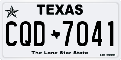 TX license plate CQD7041