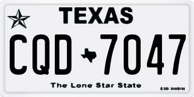 TX license plate CQD7047
