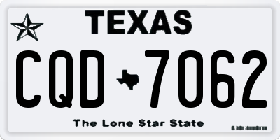 TX license plate CQD7062