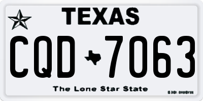 TX license plate CQD7063