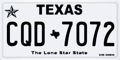 TX license plate CQD7072