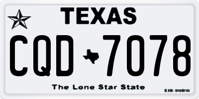 TX license plate CQD7078