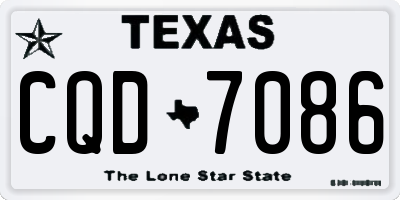 TX license plate CQD7086
