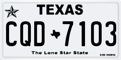 TX license plate CQD7103