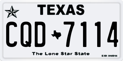 TX license plate CQD7114