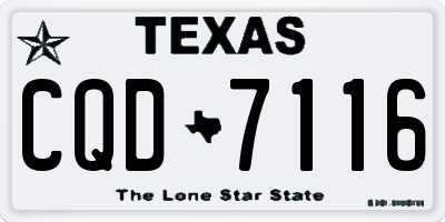 TX license plate CQD7116