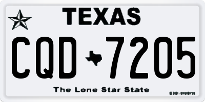 TX license plate CQD7205