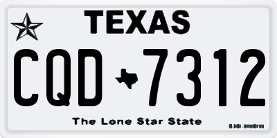 TX license plate CQD7312