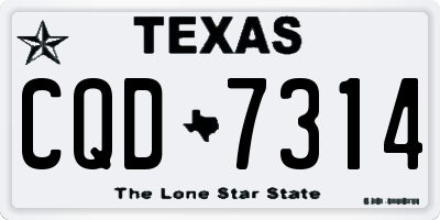 TX license plate CQD7314