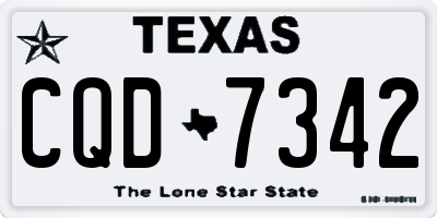 TX license plate CQD7342