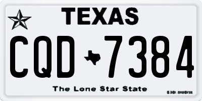TX license plate CQD7384