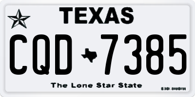 TX license plate CQD7385