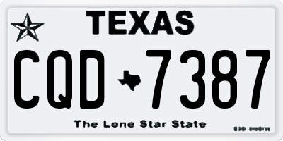 TX license plate CQD7387