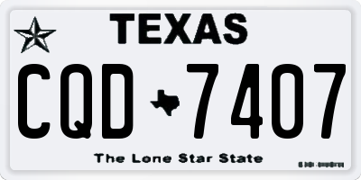 TX license plate CQD7407