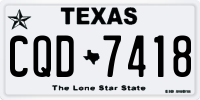 TX license plate CQD7418
