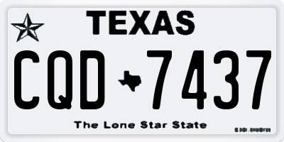 TX license plate CQD7437