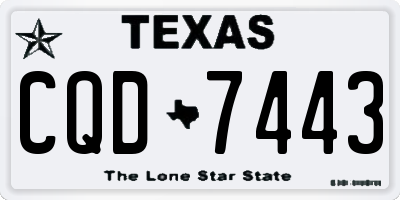 TX license plate CQD7443