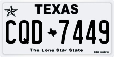 TX license plate CQD7449