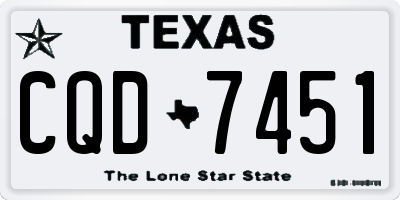 TX license plate CQD7451