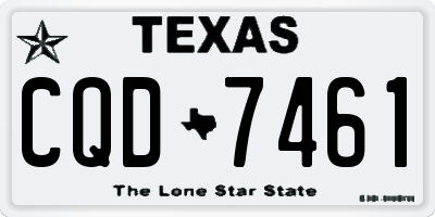 TX license plate CQD7461