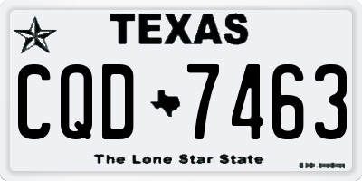 TX license plate CQD7463