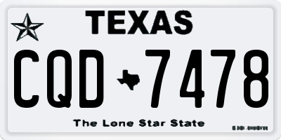 TX license plate CQD7478