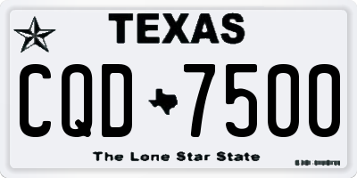 TX license plate CQD7500