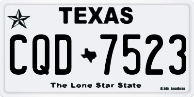 TX license plate CQD7523