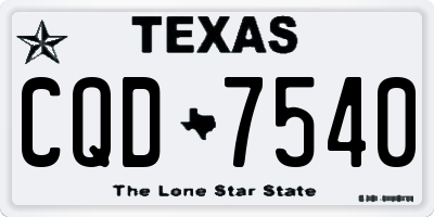 TX license plate CQD7540