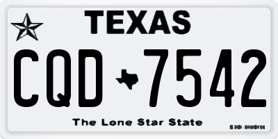 TX license plate CQD7542