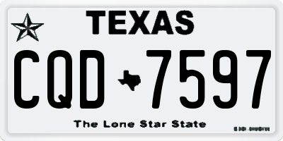 TX license plate CQD7597