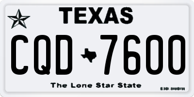 TX license plate CQD7600