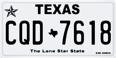 TX license plate CQD7618