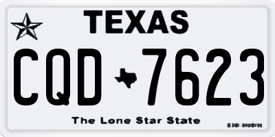 TX license plate CQD7623
