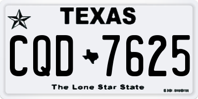 TX license plate CQD7625