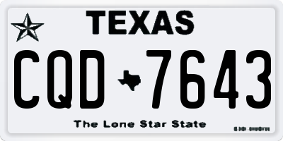 TX license plate CQD7643